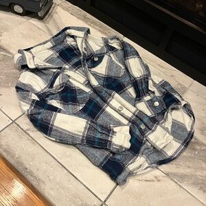 Wonder Nation Navy and White Plaid Shirt